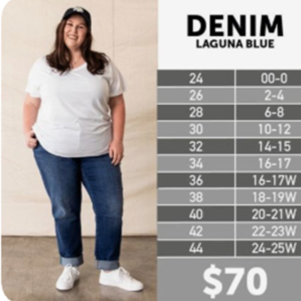 Lularoe Boyfriend Jeans | Size: 36 / 16W | Laguna Blue | Non-distressed | NWT